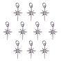 10 Paire de pendentifs en laiton pour placage en rack, avec des anneaux de saut, étoiles