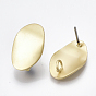 Conclusions de boucles d'oreille en alliage de surface lisse, avec boucle et tige en acier, ondulés, ovale