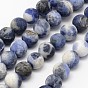 Natural Sodalite Beads Strands, Grade B, Frosted, Round