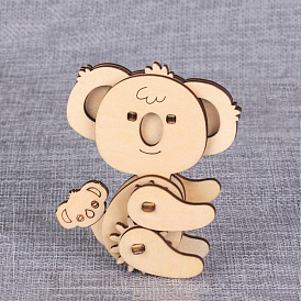 Деревянные сборные игрушки животных для мальчиков и девочек, 3d модель головоломки для детей, коала