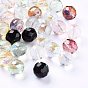 Electroplated Czech Glass Beads, Rainbow Plated, Faceted, Round