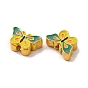 Alloy Enamel Beads, Lead Free & Cadmium Free, Matte Gold Color, Butterfly