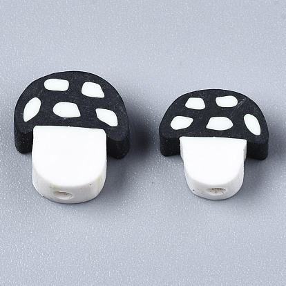 Handmade Polymer Clay Beads, Mushroom