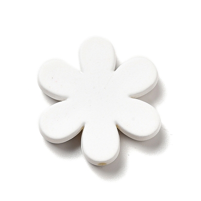 Perles acryliques opaques, avec l'émail, flocon de neige