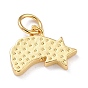Real 18K Gold Plated Brass Charms, with Enamel and Jump Rings, Long-Lasting Plated, Meteor