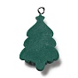 Opaque Resin Pendants, with Platinum Tone Iron Loops, Christams Tree