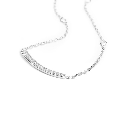 Tinysand cz jewelry 925 collares colgantes de barra de zirconia cúbica de plata esterlina, 19 pulgada