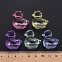 Transparent Acrylic European Beads, Large Hole Beads, Faceted, Duck