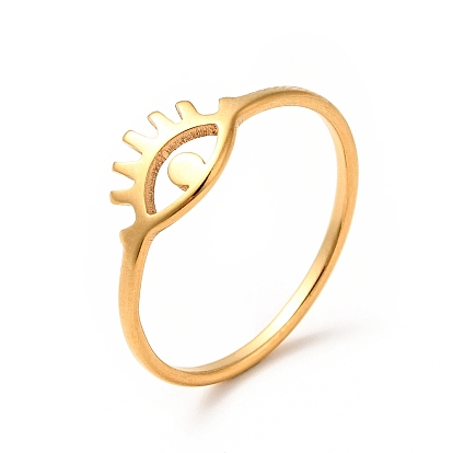 201 Stainless Steel Eye Hollow Finger Ring for Women