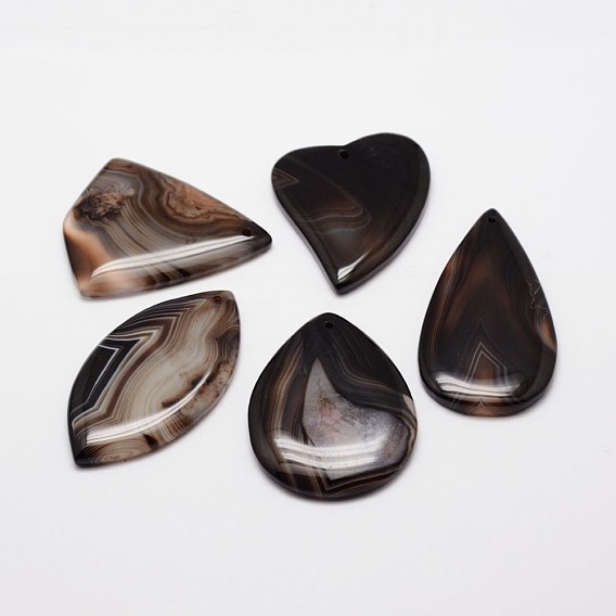Natural Agate Pendants, Mixed Shapes, Dyed