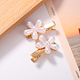 Flower Resin Imitation Pearl Alligator Hair Clips, with Iron Clip, Hair Accessories for Girls Women