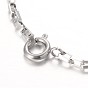 Bracelets de charme d'acier inoxydable, à ressort fermoirs à anneaux, 7-1/4 pouces (183 mm)