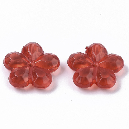 Perles acryliques transparentes facettées, fleur