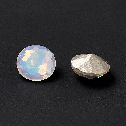 Cabochons de strass en verre électroplaqué k9 de style ab léger, dos et dos plaqués, diamant