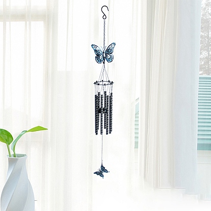 Carillons éoliens en fer papillon, avec tube en aluminium, décoration de fenêtre