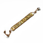 En cuir de vachette cordon bracelets, avec colonne de perles de pierres précieuses naturelles et alliages