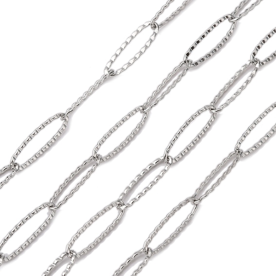 304 cadenas de cable de acero inoxidable, textrued, soldada, la cadena de decoración, anillo ovalado, 6 mm