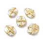 Natural Keshi Pearl Beads, with Brass Cross Findings, Baroque Pearls, Rectangle Bead