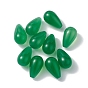 Natural Green Onyx Agate Beads, No Hole/Undrilled, Dyed & Heated, Teardrop