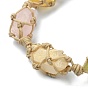 Bracelets de perles tressés en cristal de quartz naturel teint, pochette macramé fil nylon bracelet réglable pour femme
