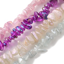 Spray Painted Glass Beads Strands, Chip