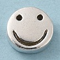 925 шарики стерлингового серебра, плоские круглые с улыбающееся лицо, с печатью s925