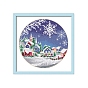 DIY Christmas Snowflake & House Pattern Embroidery Kits, Cross-Stitch Starter Kits, Including Fabric, Threads, Needle