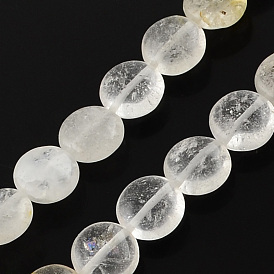 Натуральный кварц нитей камень кристалла из бисера, плоско-круглые