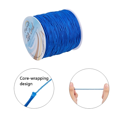 OLYCRAFT Polyester Beading Cord Polyester String Thread Polyester Knotting Cord Rattail Trim for Chinese Knotting, Crafts and Jewelry Making
