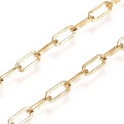 Паяные латунные цепочки для скрепок, Плоско-овальные, тянутые удлиненные кабельные цепи, долговечный