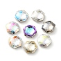 Cabujones de diamantes de imitación de cristal, espalda y espalda planas, facetados, hexágono