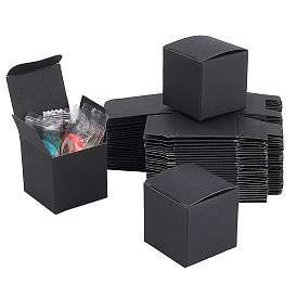 Pandahall elite 30 pcs boîte en papier kraft créative pliable, boîtes de faveur de mariage, boîte de faveur, boîte cadeau en papier, carrée