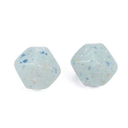 Marbled Stone Style Opaque Acrylic Beads, Nuggets