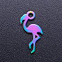 Ion Plating(IP) 201 Stainless Steel Charms, Flamingo Shape