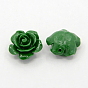 Synthetic Coral 3D Flower Rose Beads, Dyed