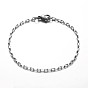 316 Surgical Stainless Steel Box Chain Bracelets, with 304 Stainless Steel Lobster Claw Clasps