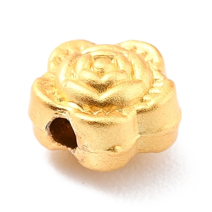 Rack Plating Alloy Beads, Cadmium Free & Lead Free, Long-Lasting Plated, Flower