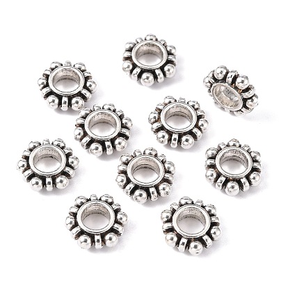 Alloy Beads Spacers, Cadmium Free & Lead Free,, Flower, 11x4mm, Hole: 5mm