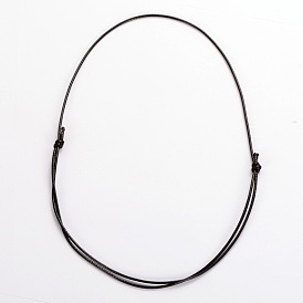 Корейский вощеный полиэфирный шнур ожерелье, регулируемая длина: 13.7 дюйм