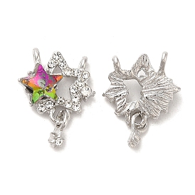 Zinc Alloy Crystal Pendants, Colorful Resin Star Charms