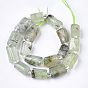 Natural Prehnite Beads Strands, Faceted, Column