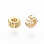 Brass Spacer Beads, Nickel Free, Corrugated Rondelle