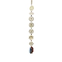 Brass Chakra Symbol Pendant Decoration, Gemstone Chips Tassel Hanging Ornaments