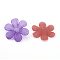 Transparent Acrylic Beads, Frosted, Flower Bead Caps