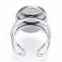 Овальное кольцо настроения, эпоксидное открытое кольцо манжеты, изменение температуры цвет эмоции чувство кольцо, 201 кольцо из нержавеющей стали для мужчин и женщин