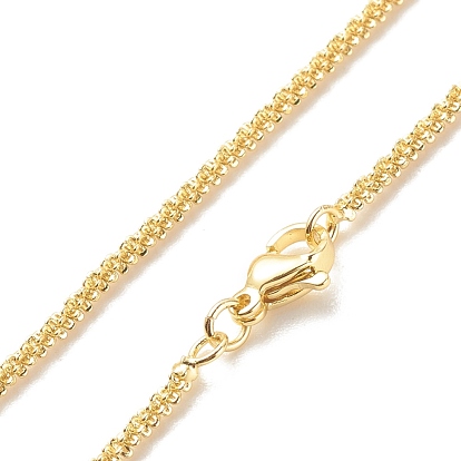 Brass Flower Link Chains Necklace for Women, Cadmium Free & Lead Free