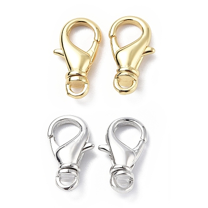 Eco-Friendly Rack Plating Brass Lobster Claw Clasps, Long-Lasting Plated, Lead Free & Cadmium Free