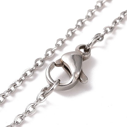 304 Stainless Steel Heart Skeleton Key Pendant Necklace for Women