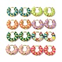 Круглые серьги-кольца с эмалью, настоящие 14k позолоченные 304 украшения из нержавеющей стали для женщин