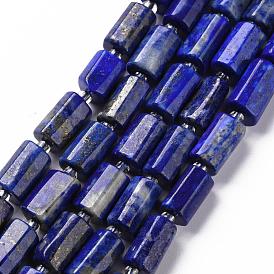 Natural Lapis Lazuli Beads Strands, Faceted, Column